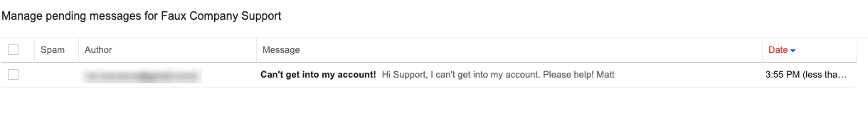 Google Groups Message