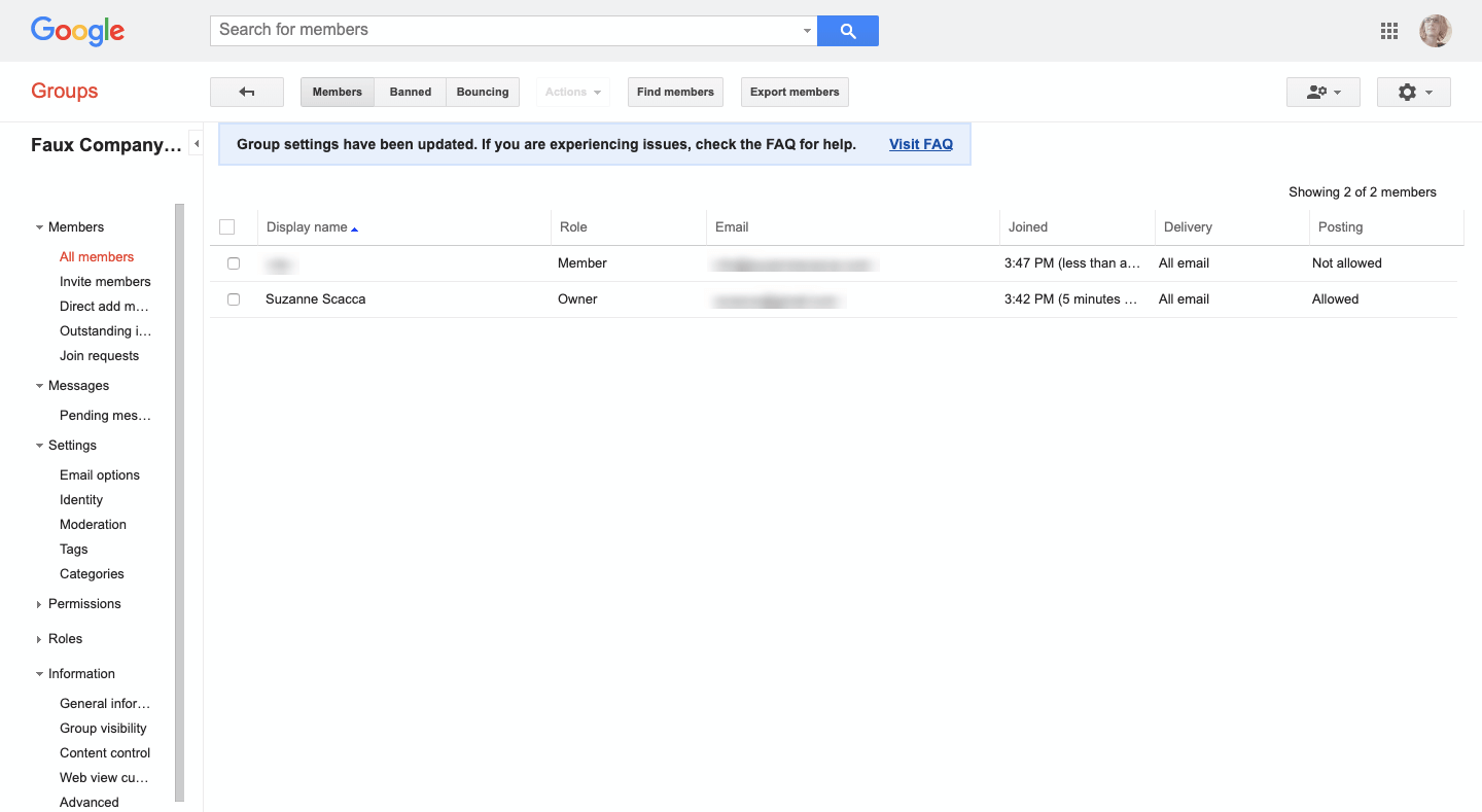Gmail Group Members