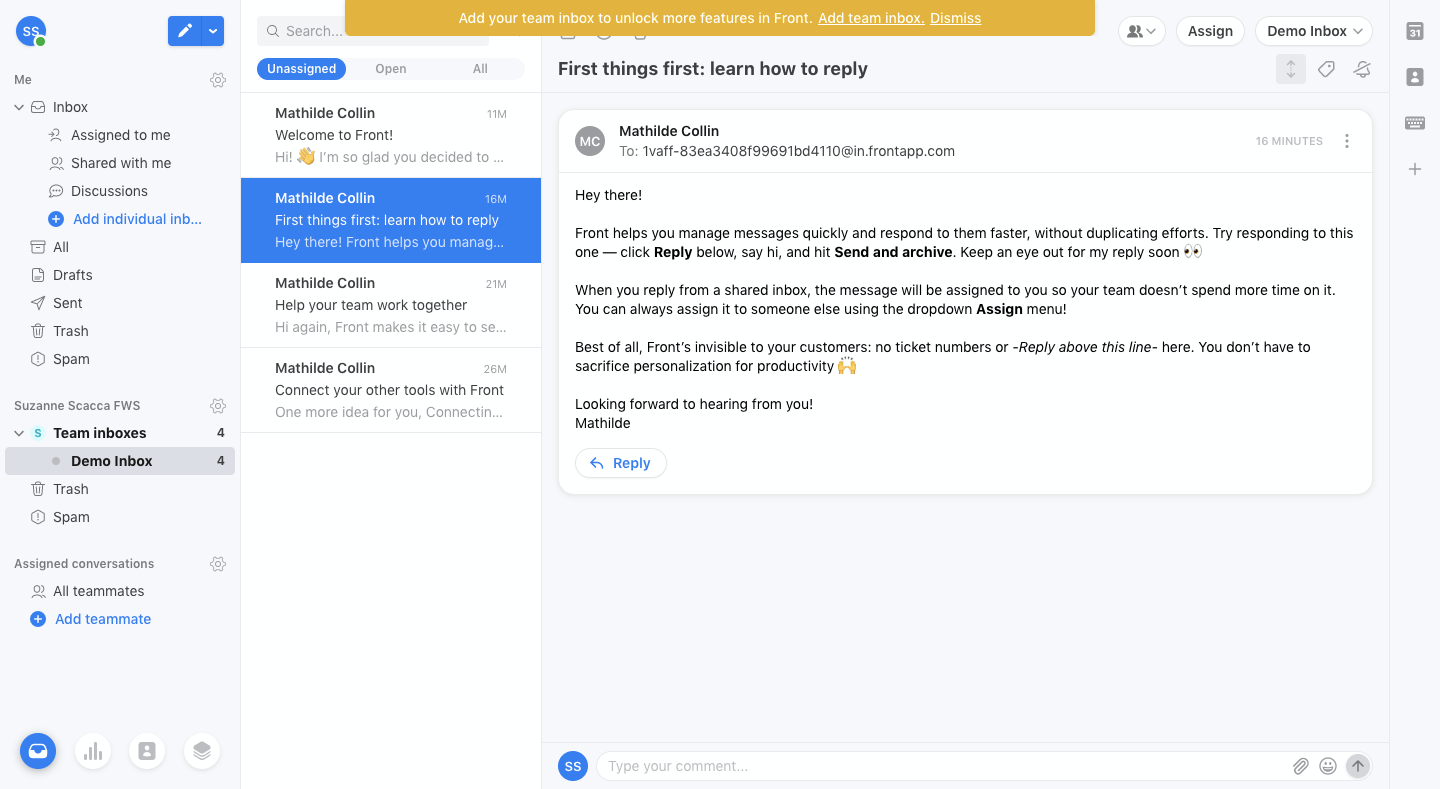 Front shared Inbox