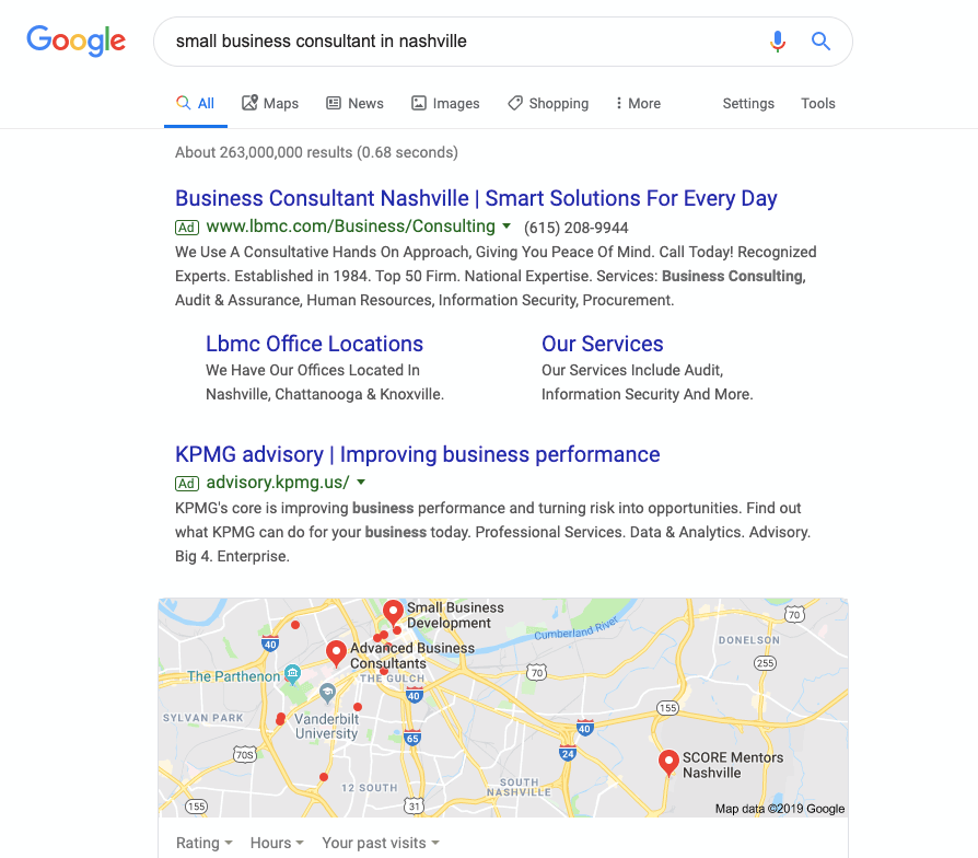 paid google ads for consultants