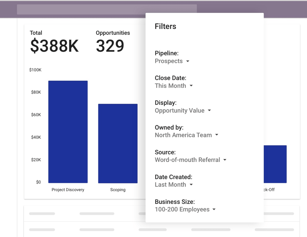 copper crm report filters