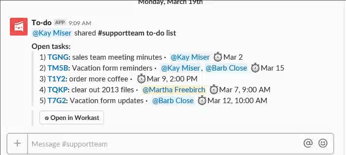 workast action items