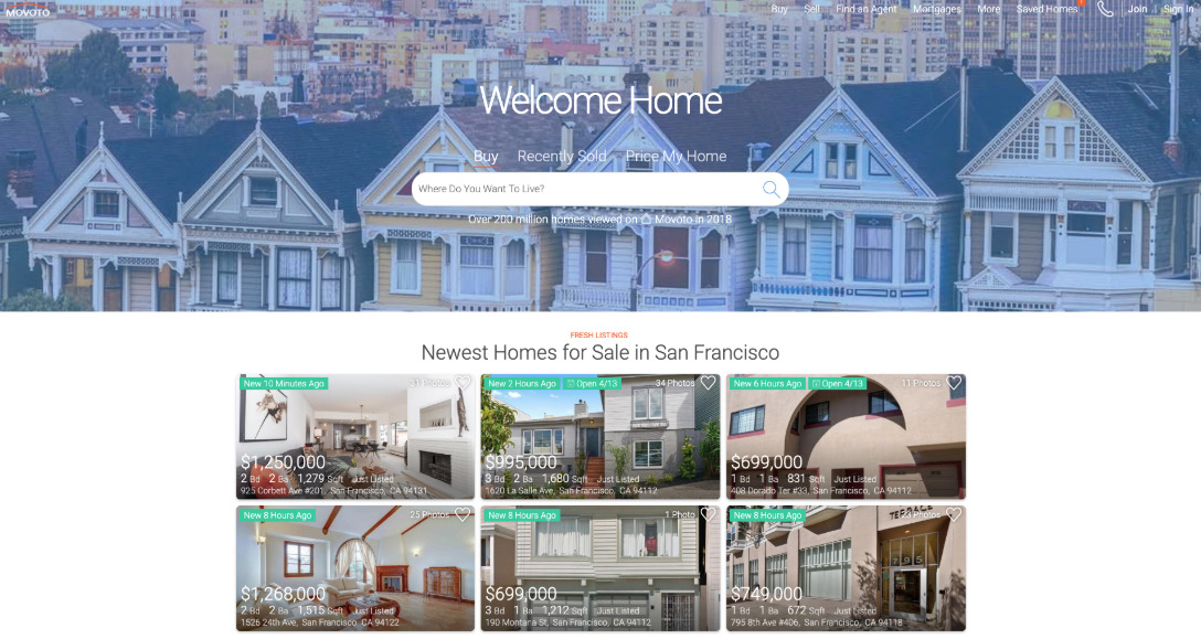 movoto's real estate website