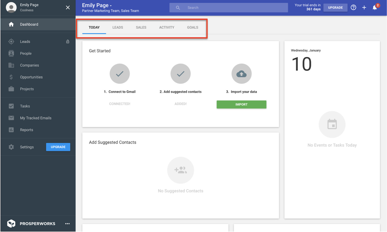 copper crm sales dashboard example