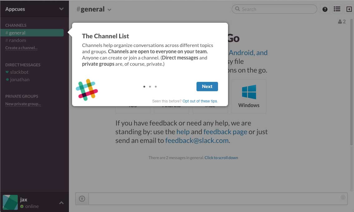 slack onboarding step 2
