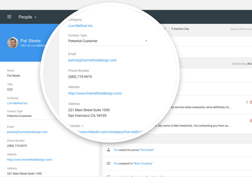 copper crm pulls info from the web