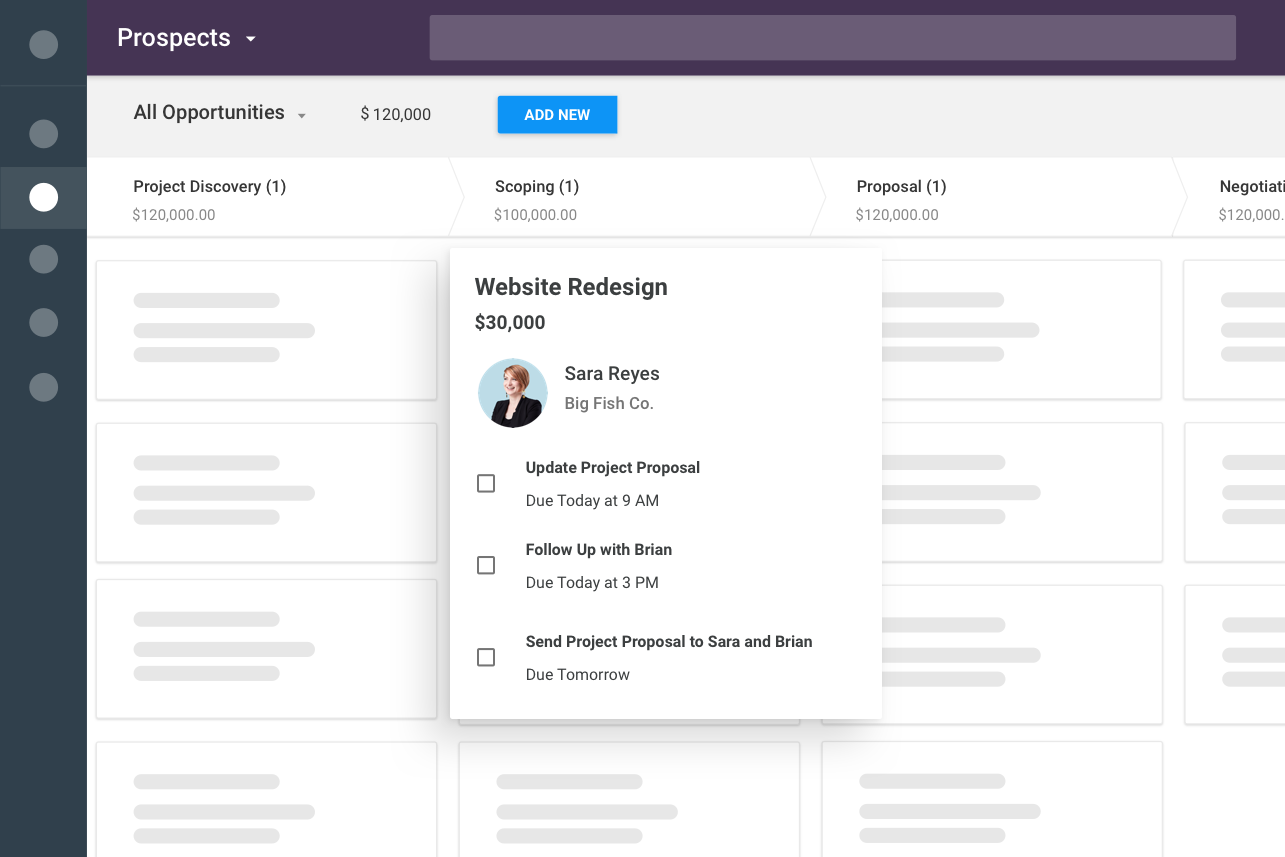a sales pipeline in copper crm.