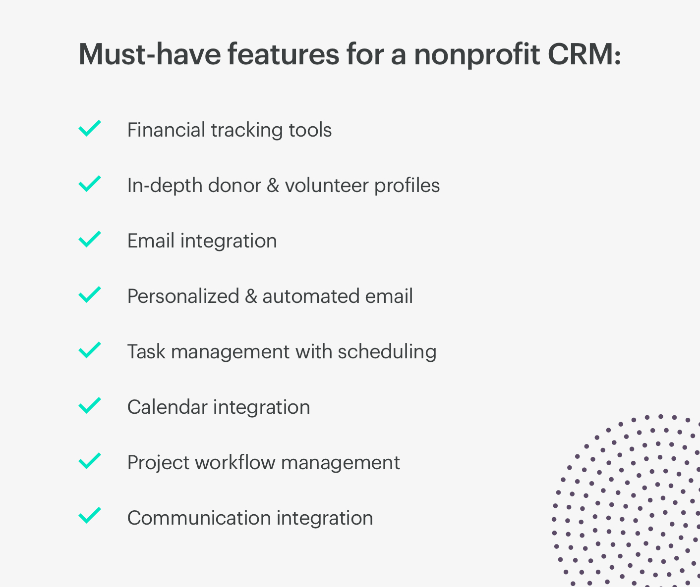 must-have features for a non-profit crm