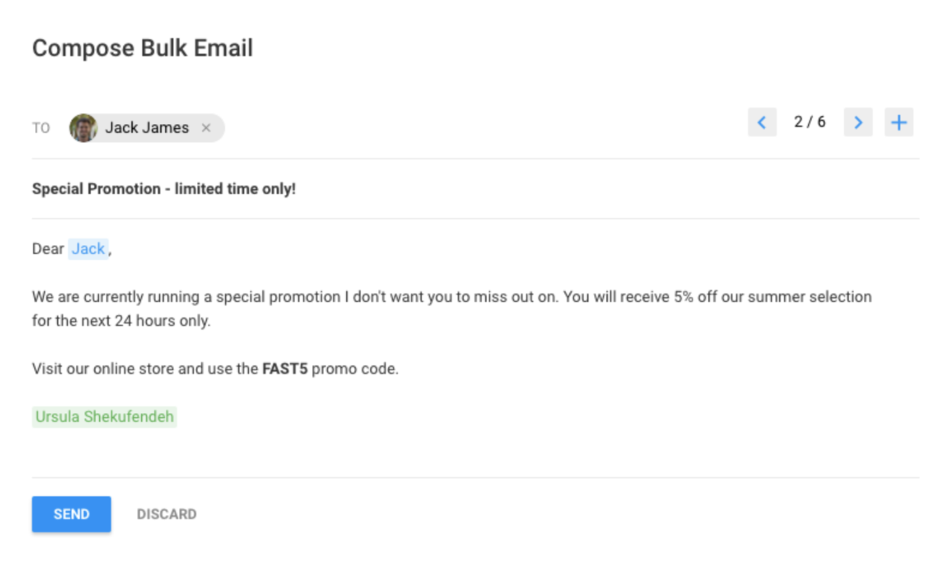 sending bulk email is easy in copper crm