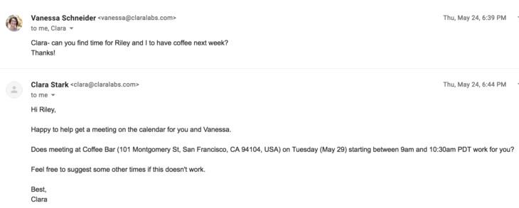clara prospect meeting scheduler.