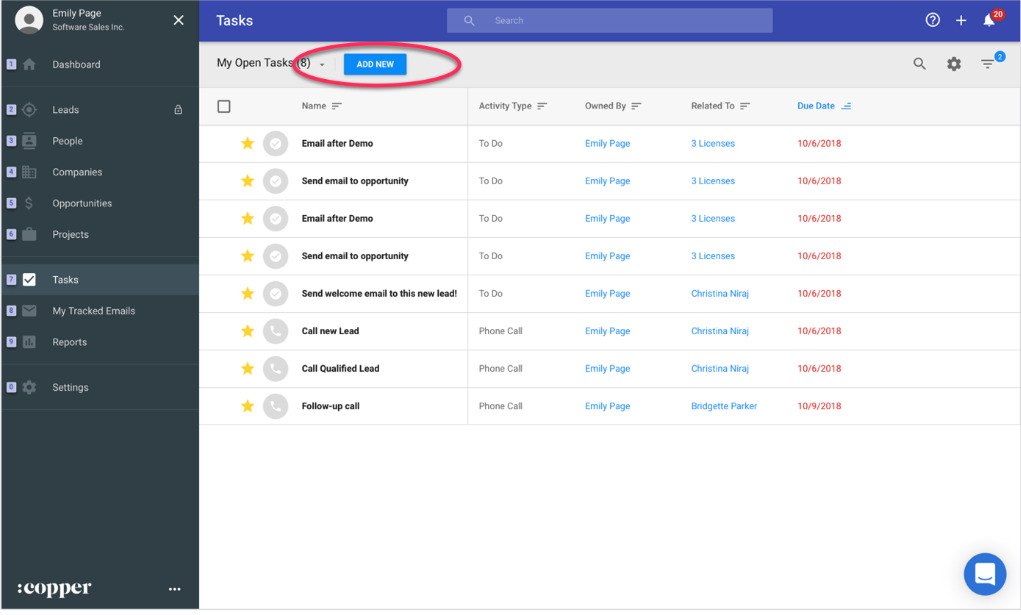 your crm should be able to remind you when to follow up