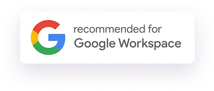 Google logo with text 'recommended for Google Workspace'.