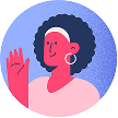 Mini illustration of a woman waving