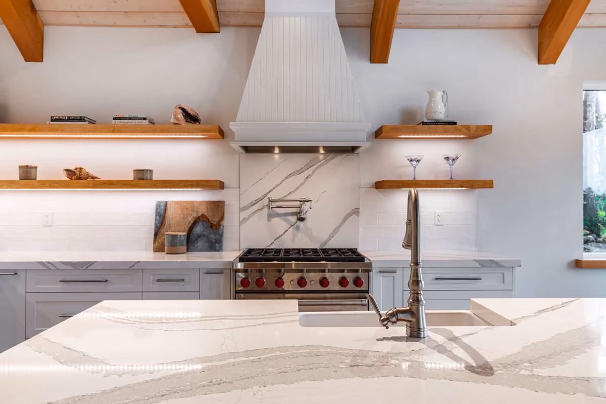 A professionally cleaned kitchen.