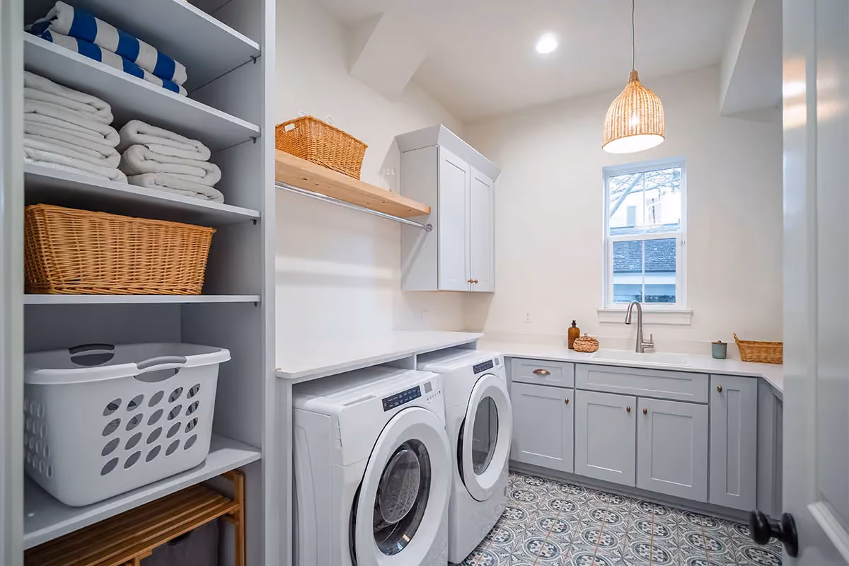 A clean laundry room.