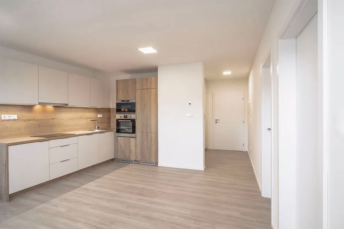 A clean apartment after post-construction cleaning.