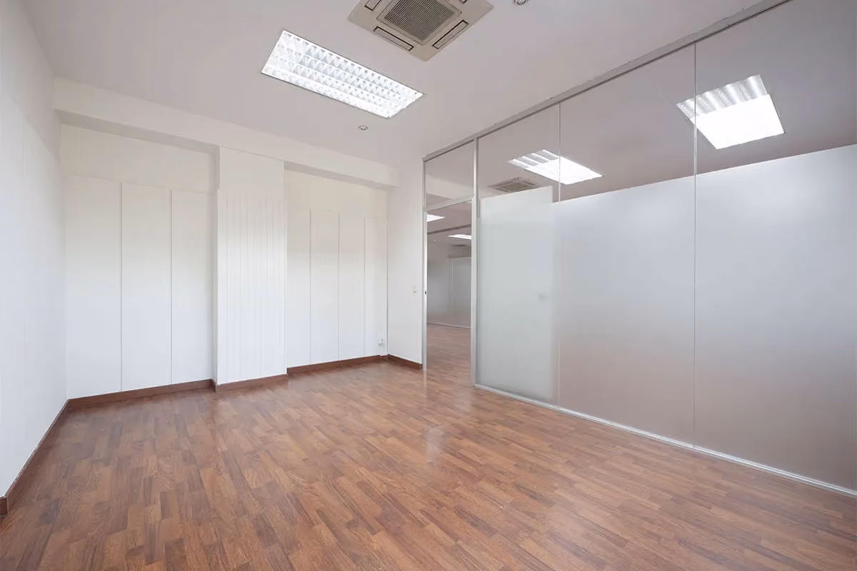A new, clean empty office space.