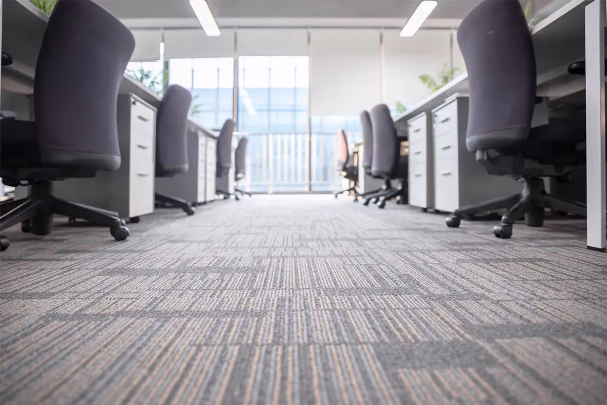 A clean office space after professional janitorial cleaning.