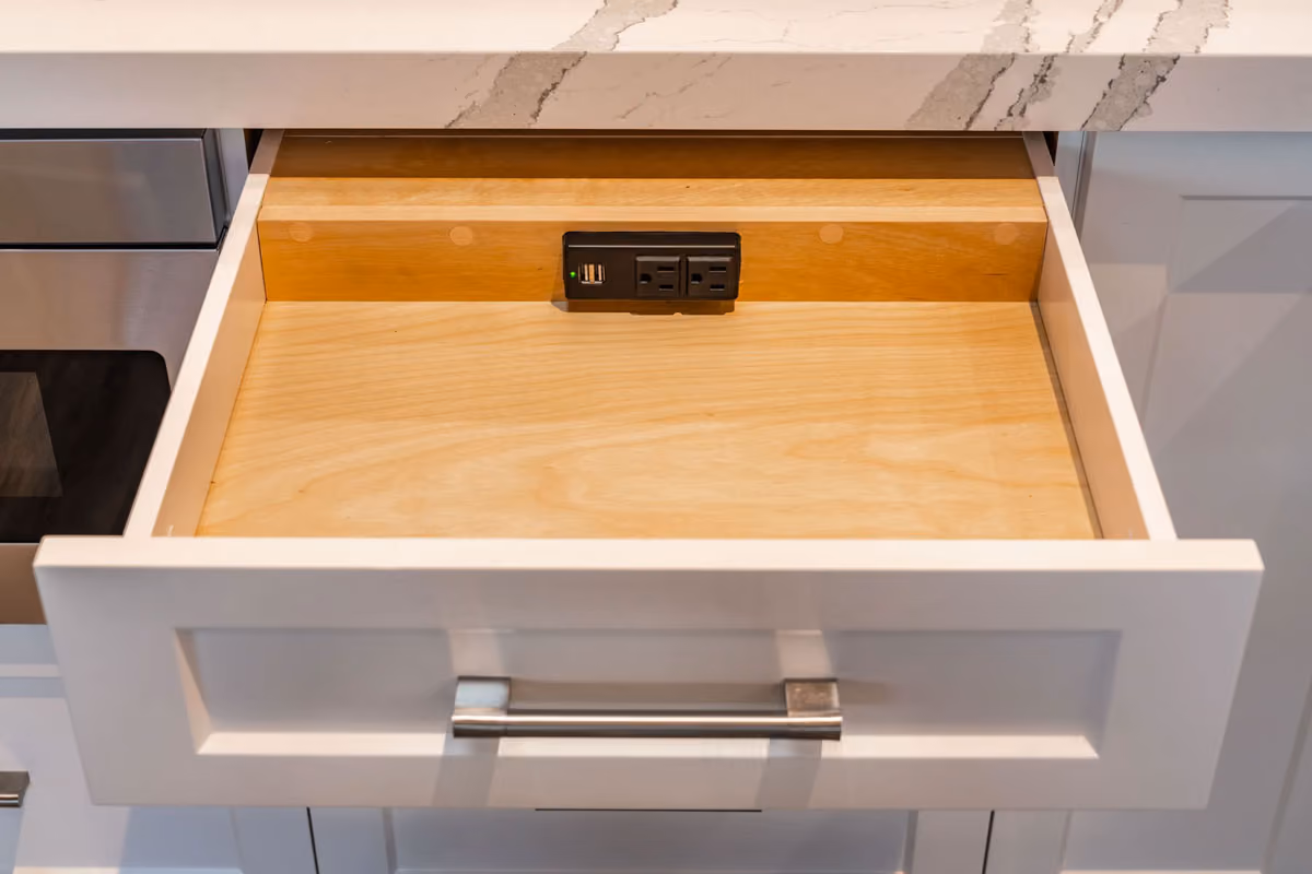 The inside of a sparkling clean drawer.