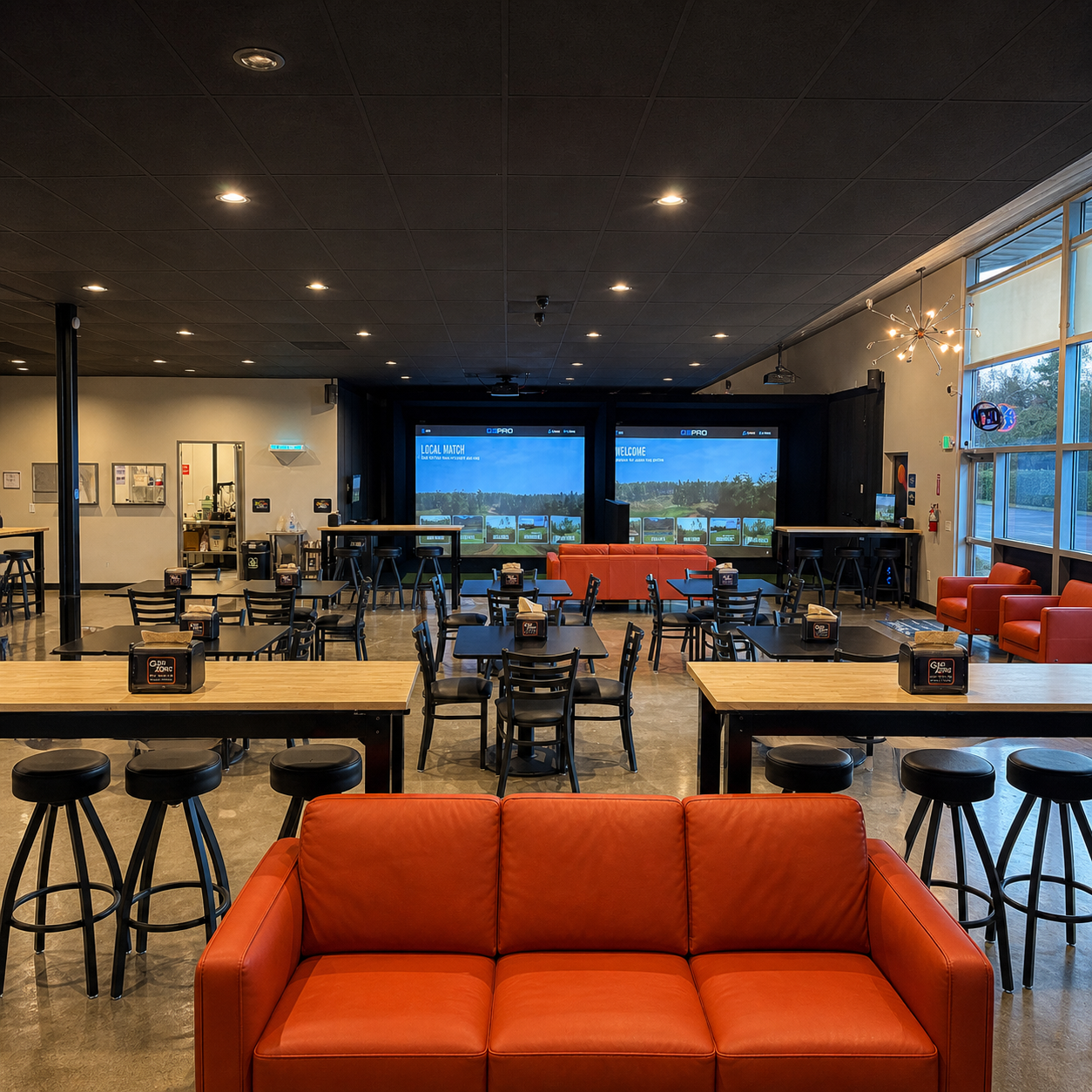 GridZone event space in Salem set up with tables and seating for Magic: The Gathering casual night.