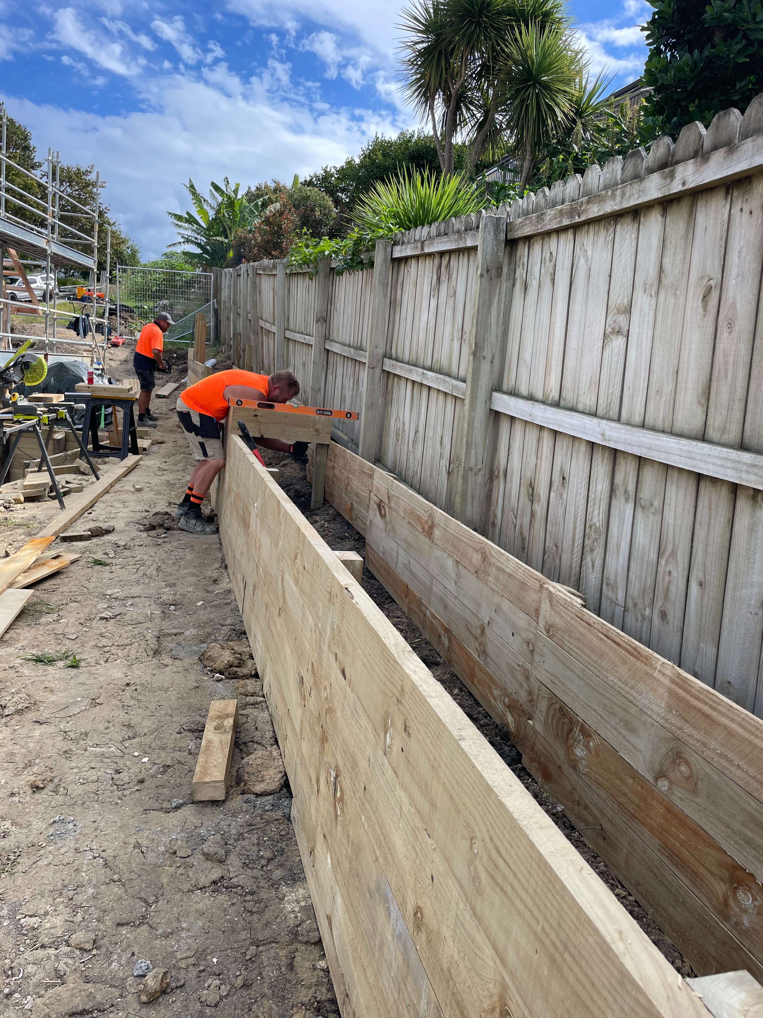 Landscape construction team