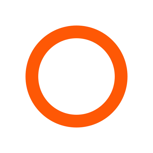 Bright orange circular ring centered on a white background.