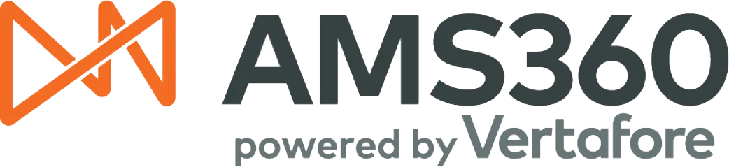 AMS360 logo with text powered by Vertafore.