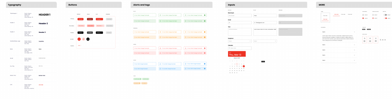 Design system: shared components, type, color, and interaction patterns, defined once and inherited by every module