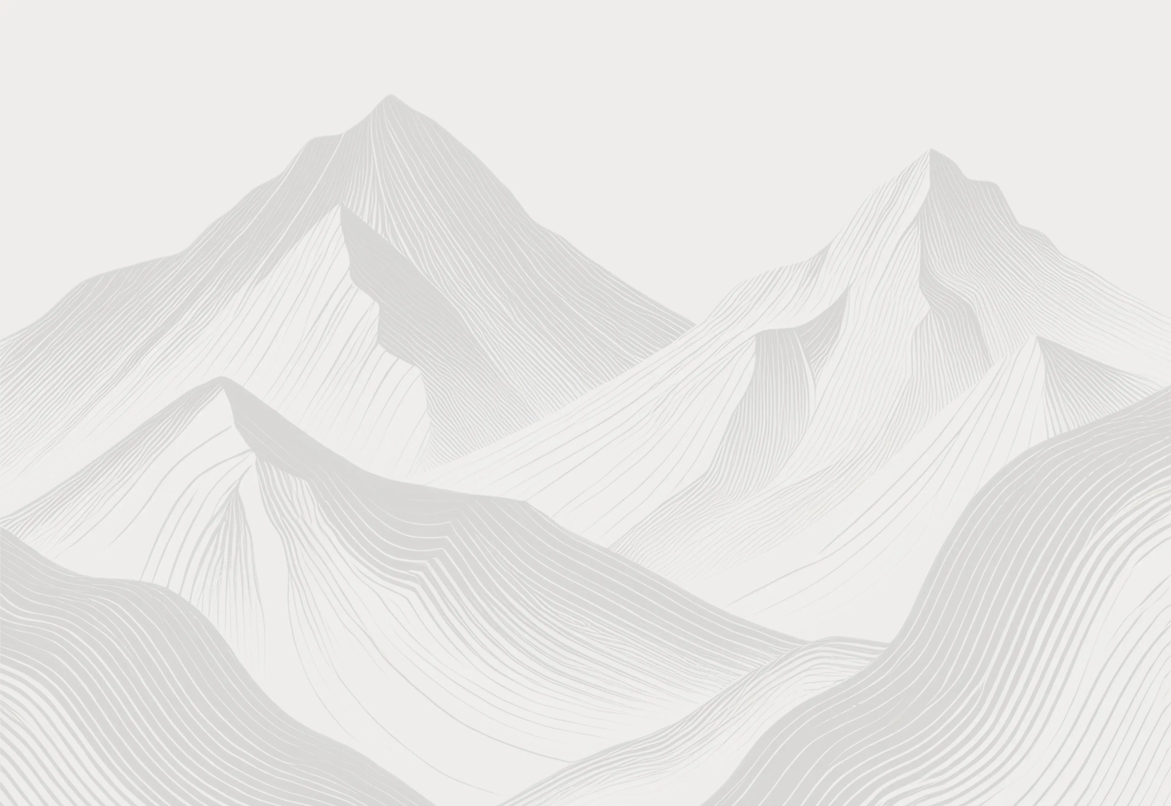 Abstract line drawing of mountain peaks with flowing contour lines in shades of gray.