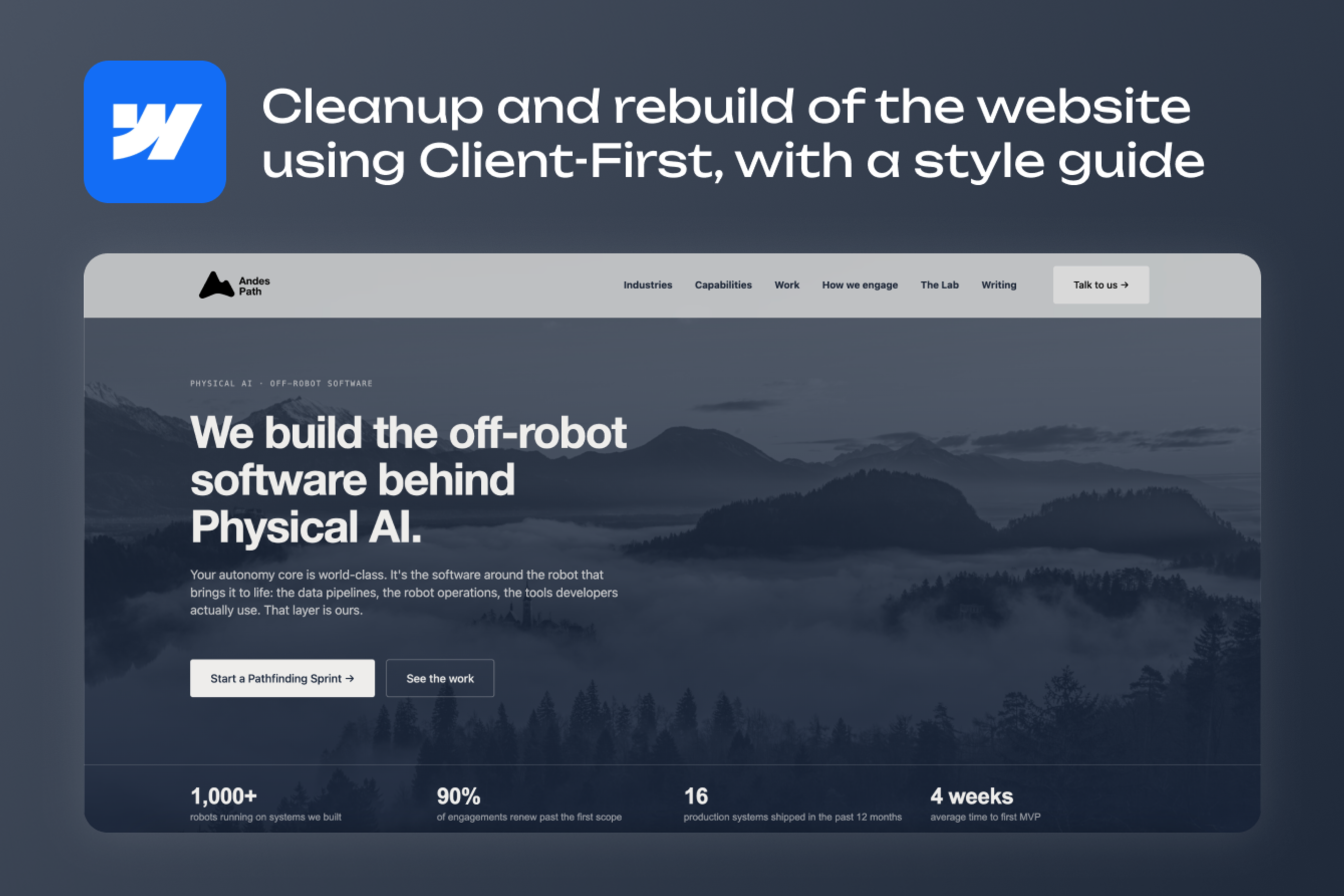 Cleanup and rebuild of the site using Client-First | Webflow Developer thumbnail