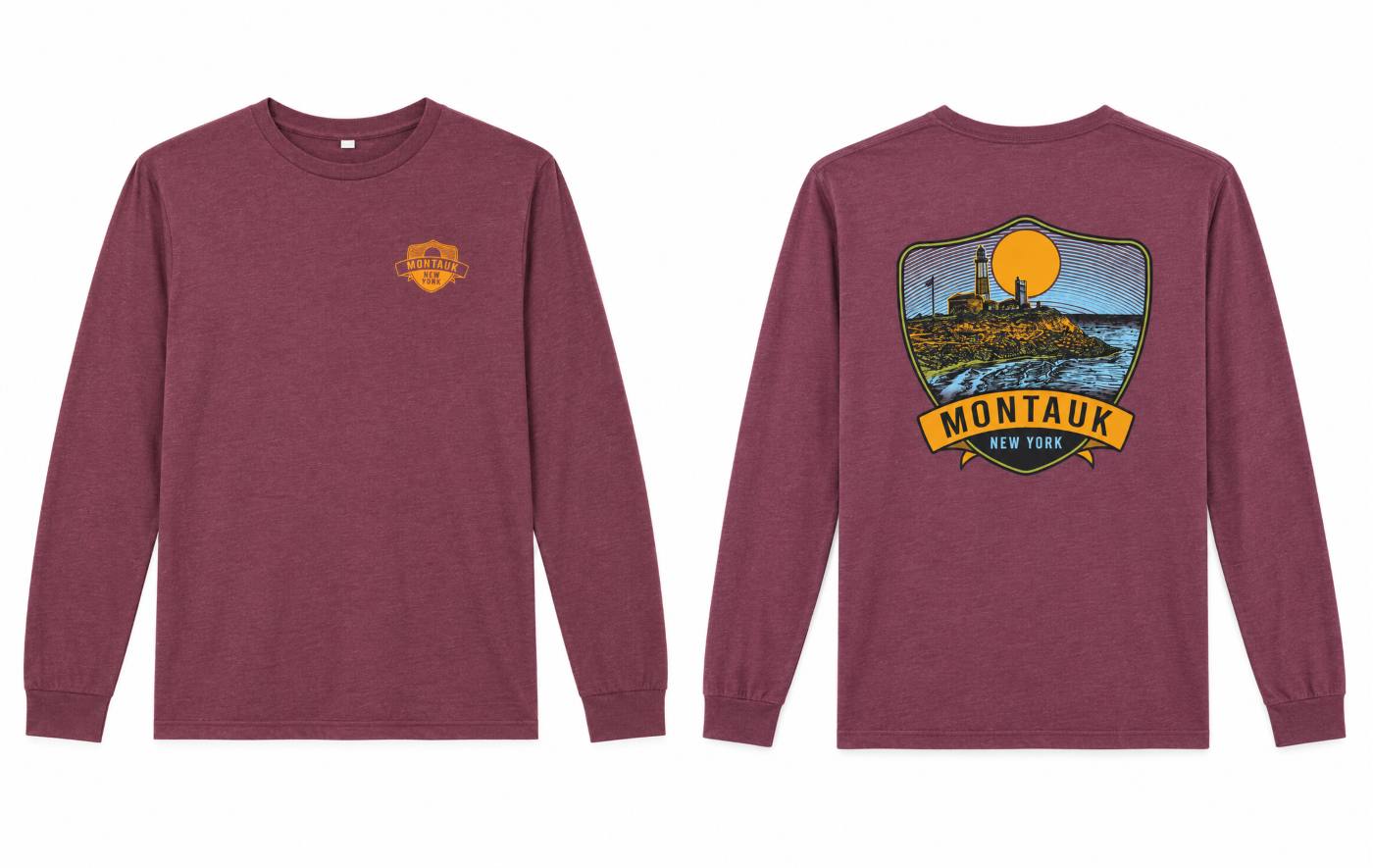 Montauk Sunset Lighthouse Badge Long Sleeve