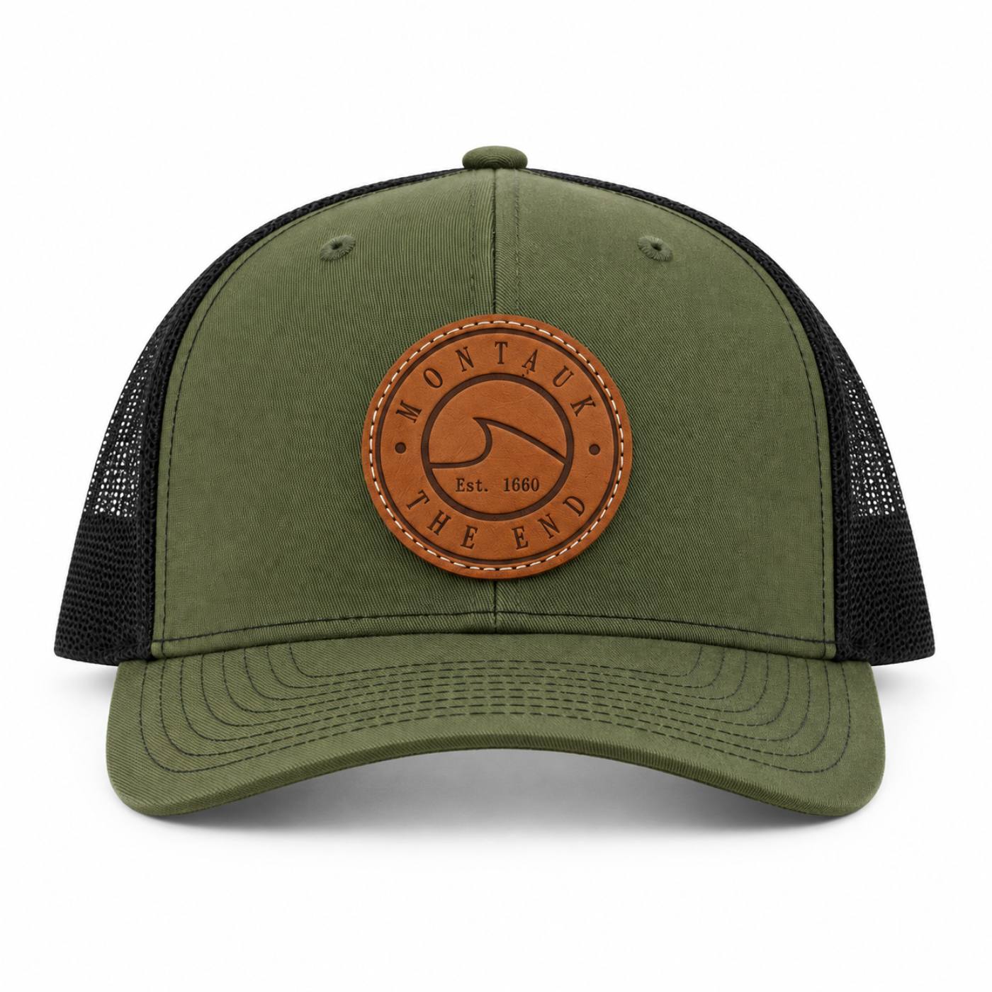 Montauk 1660 Leather Wave Trucker Hat