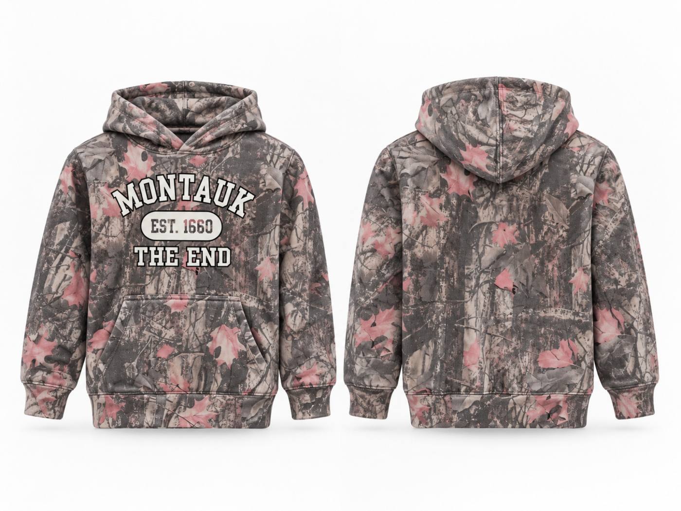 Kids Montauk 1660 Pink Camo Hoodie