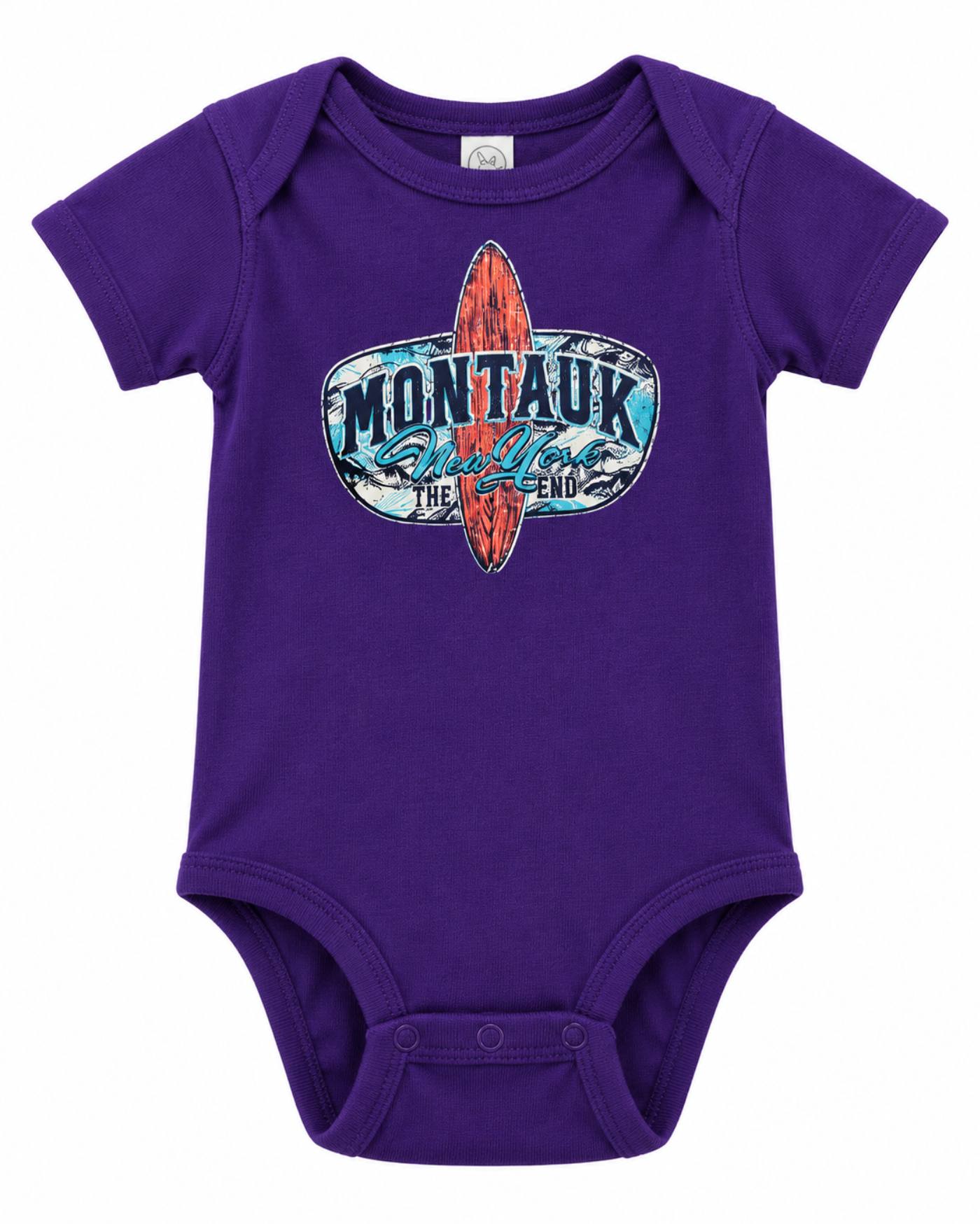 Baby Montauk Vintage Surfboard Bodysuit - Purple