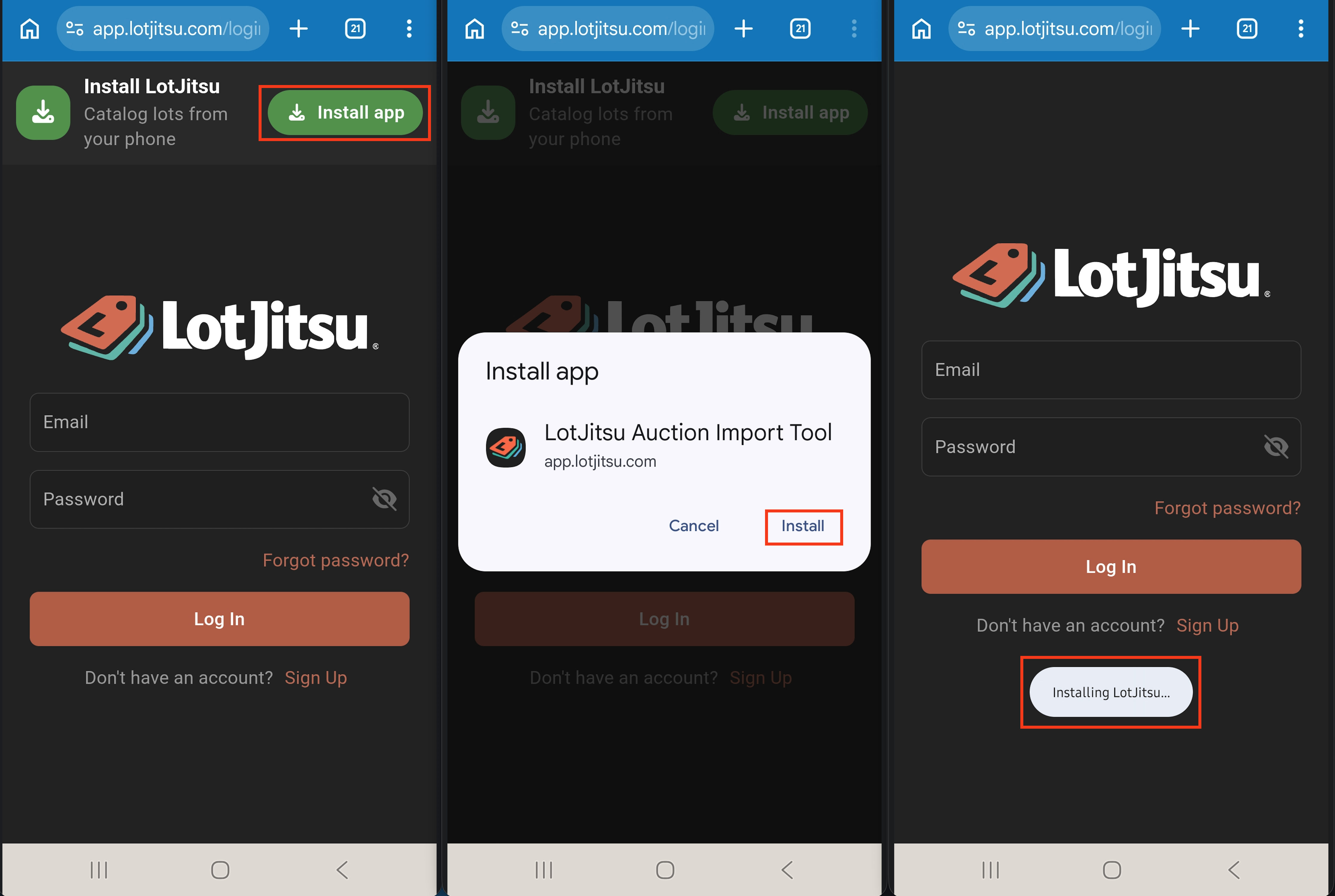 Lotjitsu Android Installation Hero Image