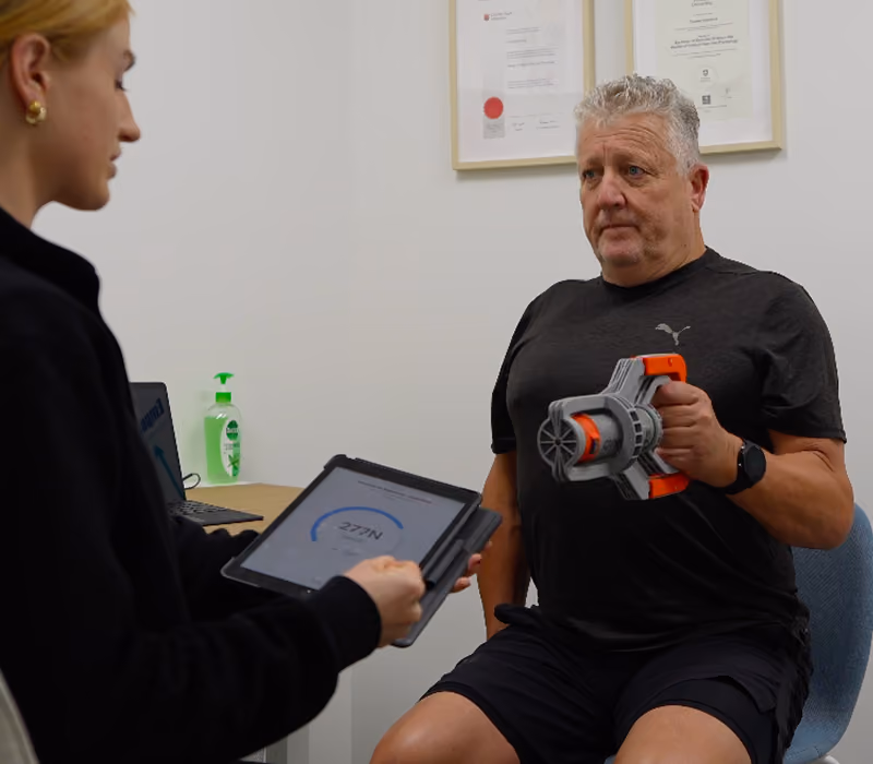 helping client with grip strength