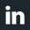 LinkedIn logo icon with white letters 'in' on a dark blue square background.