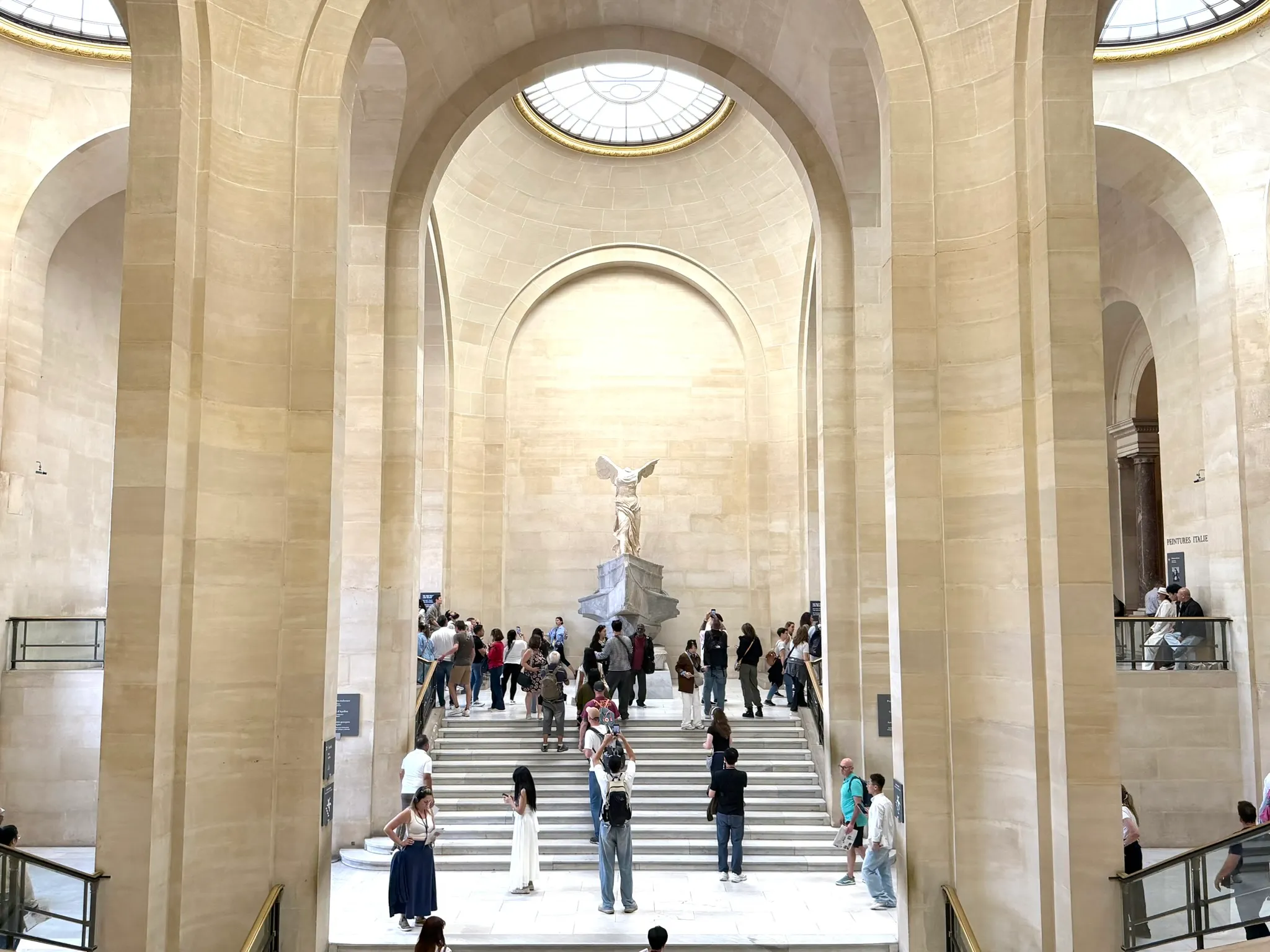 Historic sculpture gallery at the Louvre Museum