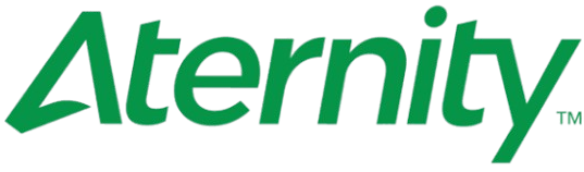 Aternity company logo in green text with a stylized 'A' and trademark symbol.