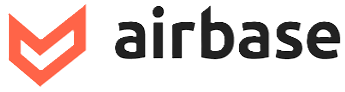 Airbase company logo with a stylized red geometric emblem to the left of the black lowercase text 'airbase'.