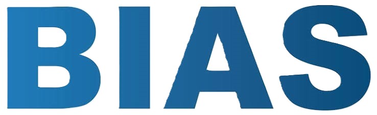 The word BIAS in large, bold blue capital letters on a white background.
