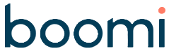 Boomi company logo with lowercase letters and a small orange dot above the 'i'.
