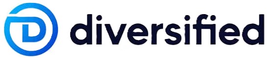 Diversified company logo with a stylized blue 'D' inside a circular shape next to the word 'diversified' in bold lowercase black letters.