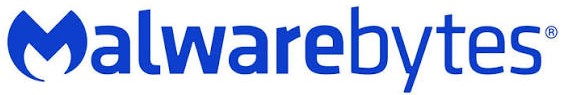 Malwarebytes logo in blue text with a stylized capital M and lowercase letters.