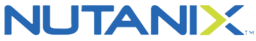 Nutanix company logo with blue letters and a green and blue stylized X.