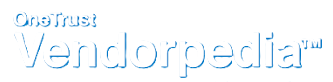 OneTrust Vendorpedia text logo on a blue background.