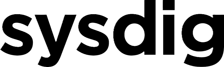Black text displaying the word 'sysdig' in lowercase letters on a white background.