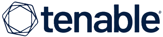 Tenable company logo with stylized geometric icon on the left and bold lowercase text.