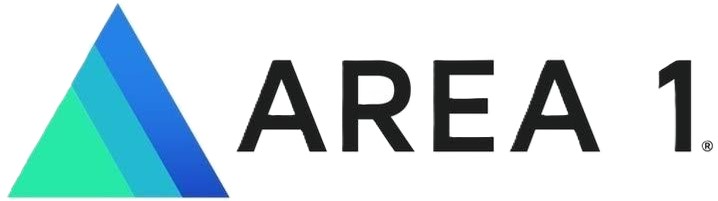 Logo with a blue and teal triangular graphic next to the text 'AREA 1' in bold black letters.