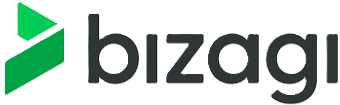 Bizagi company logo with a green geometric symbol to the left of the black lowercase text 'bizagi'.